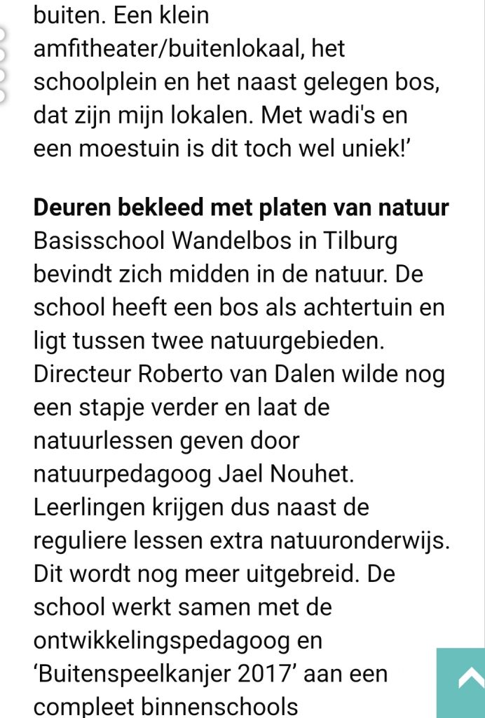 Online artikel Prima onderwijs natuurpedagoog